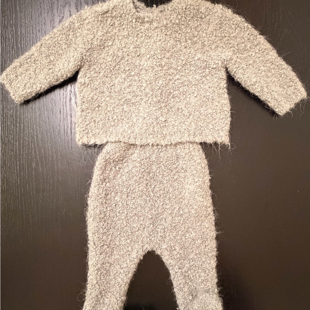Zara Gray Knit Baby Sweater
